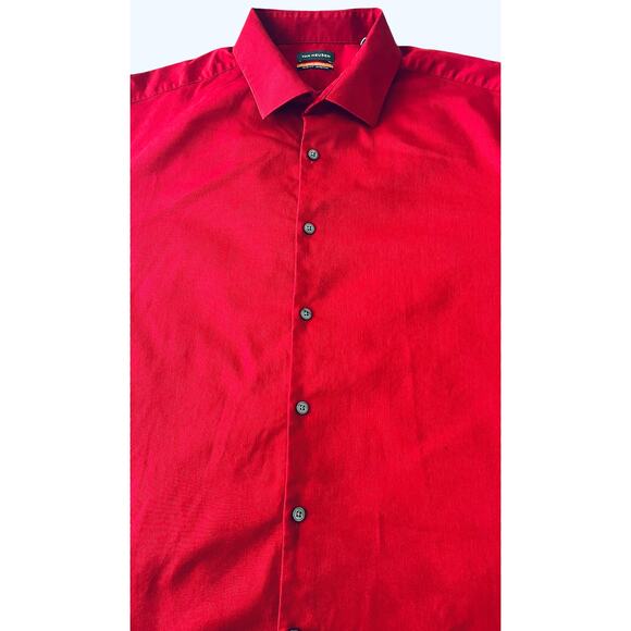 VAN HEUSEN LONG SLV BUTTON-UP DRESS SHIRT, MENS, XL - 17/17-1/2. (34-35), RED - Picture 7 of 11